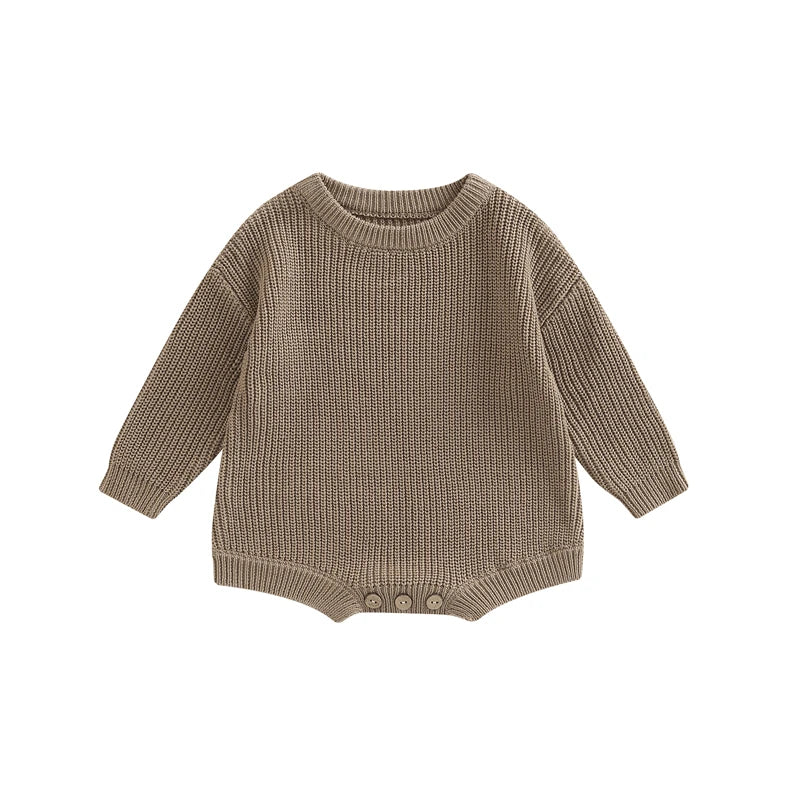 Combinaison tricot nouveau-né printemps-automne - grenouillère pull casual garçon fille 0-2 ans