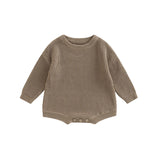 Combinaison tricot nouveau-né printemps-automne - grenouillère pull casual garçon fille 0-2 ans